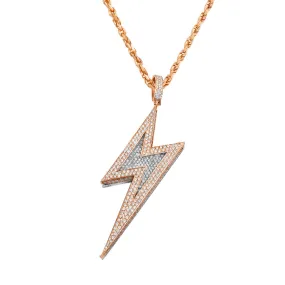 14K Gold "Metro Boomin"  Lightning Bolt Pendant 16 Ctw