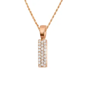 14K Rose Gold & Diamond Letter "I" Pendant 0.50 ctw