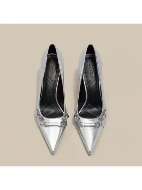 2024 New High Heels Elegant Pointed Toe Stilettos, Mature French Chic Style