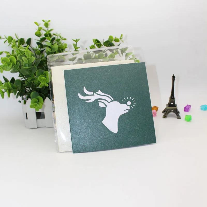 3D Xmas Deer Pop Up Card and Envelope