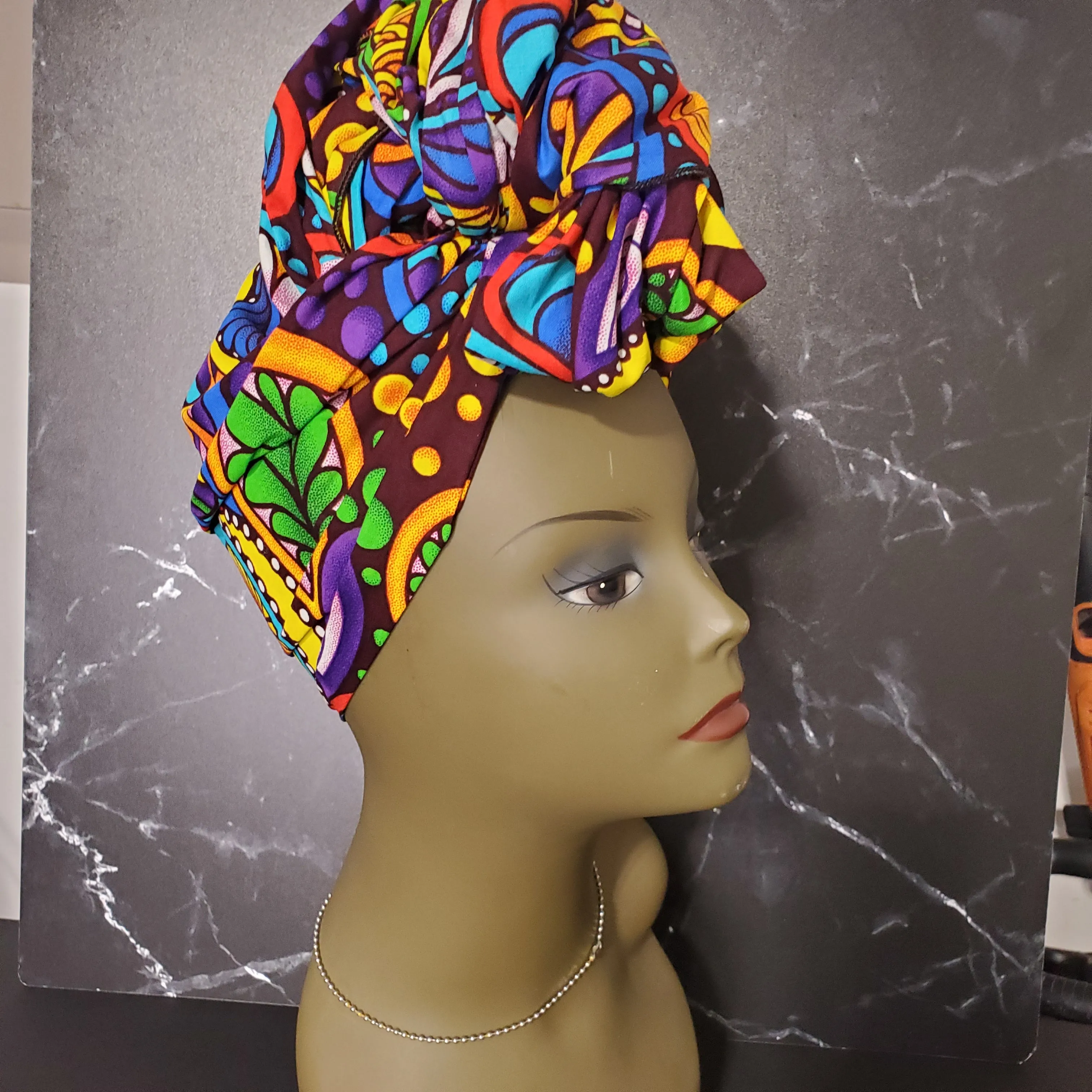 African Fabric Headwrap, Ankara Headwrap HW001