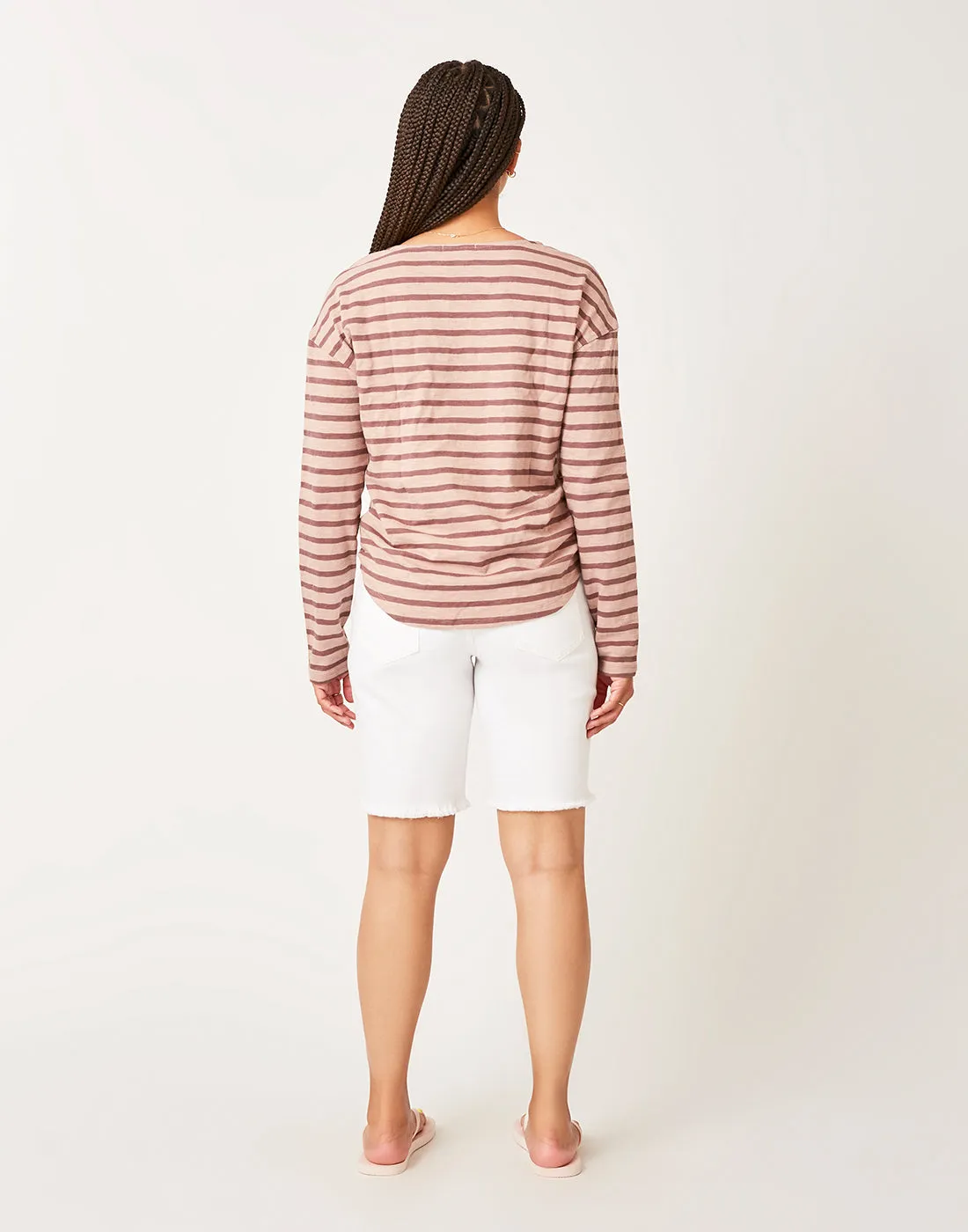 Alexis Top: Fawn Dk. Fawn Stripe - FINAL SALE