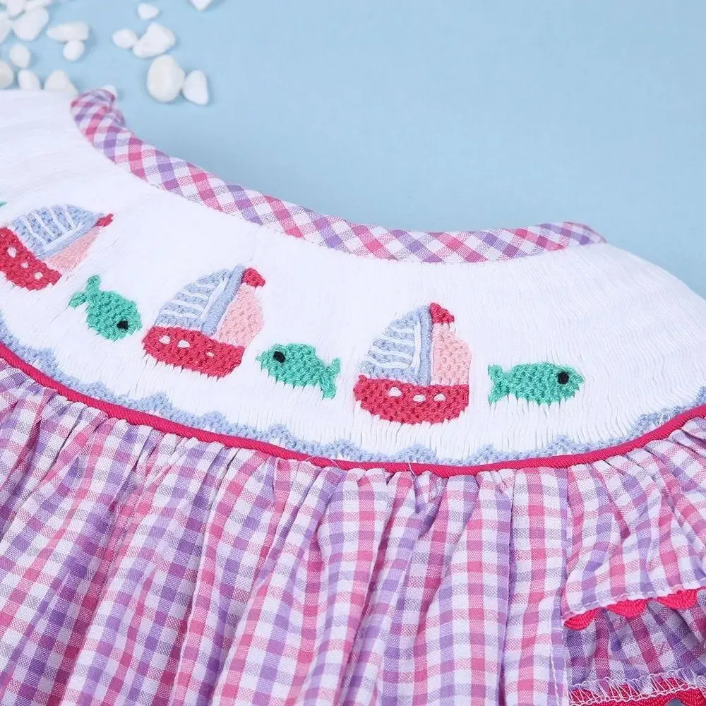 Babeeni Hand smocked boat bishop dress