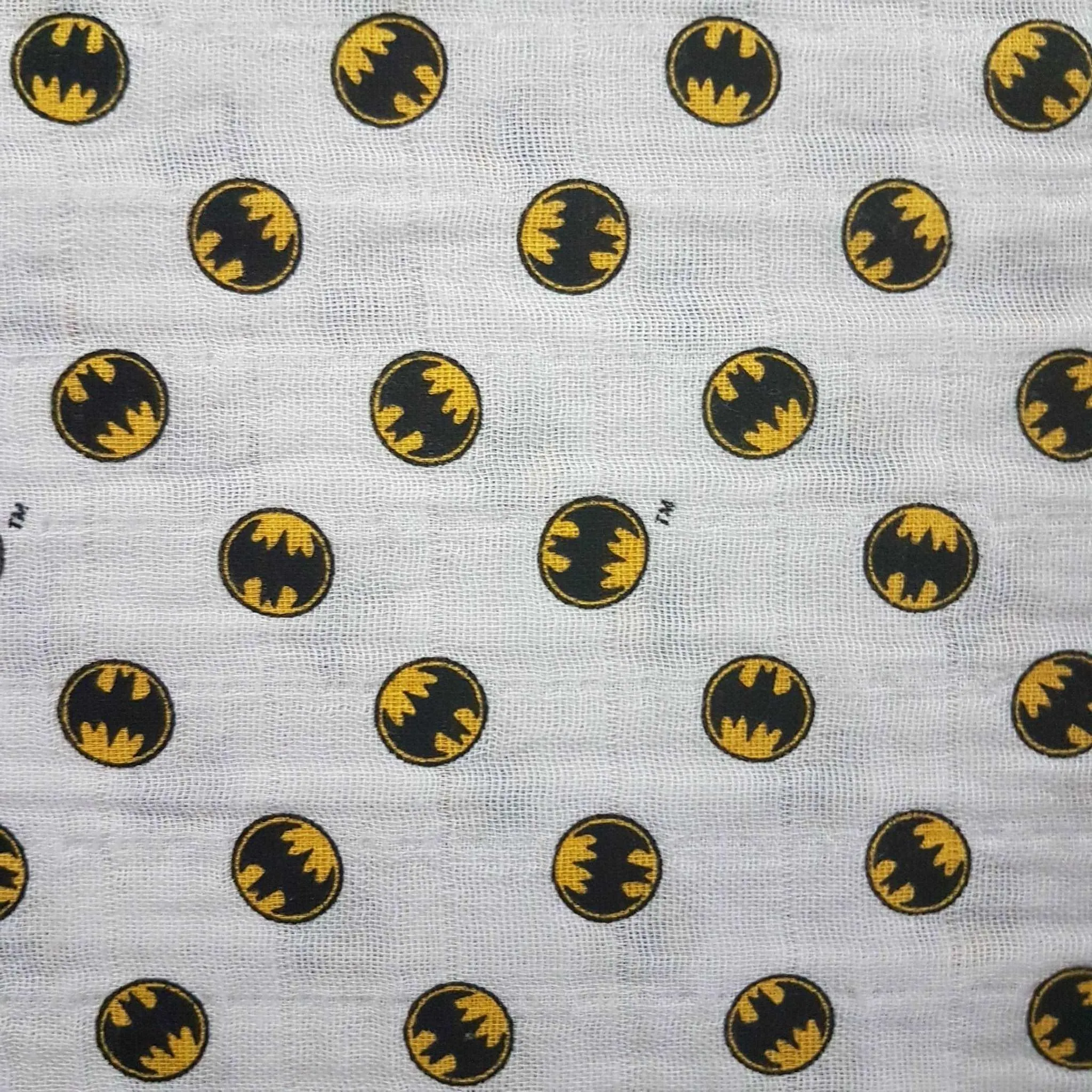 Black Batman Double Gauze Cotton Fabric