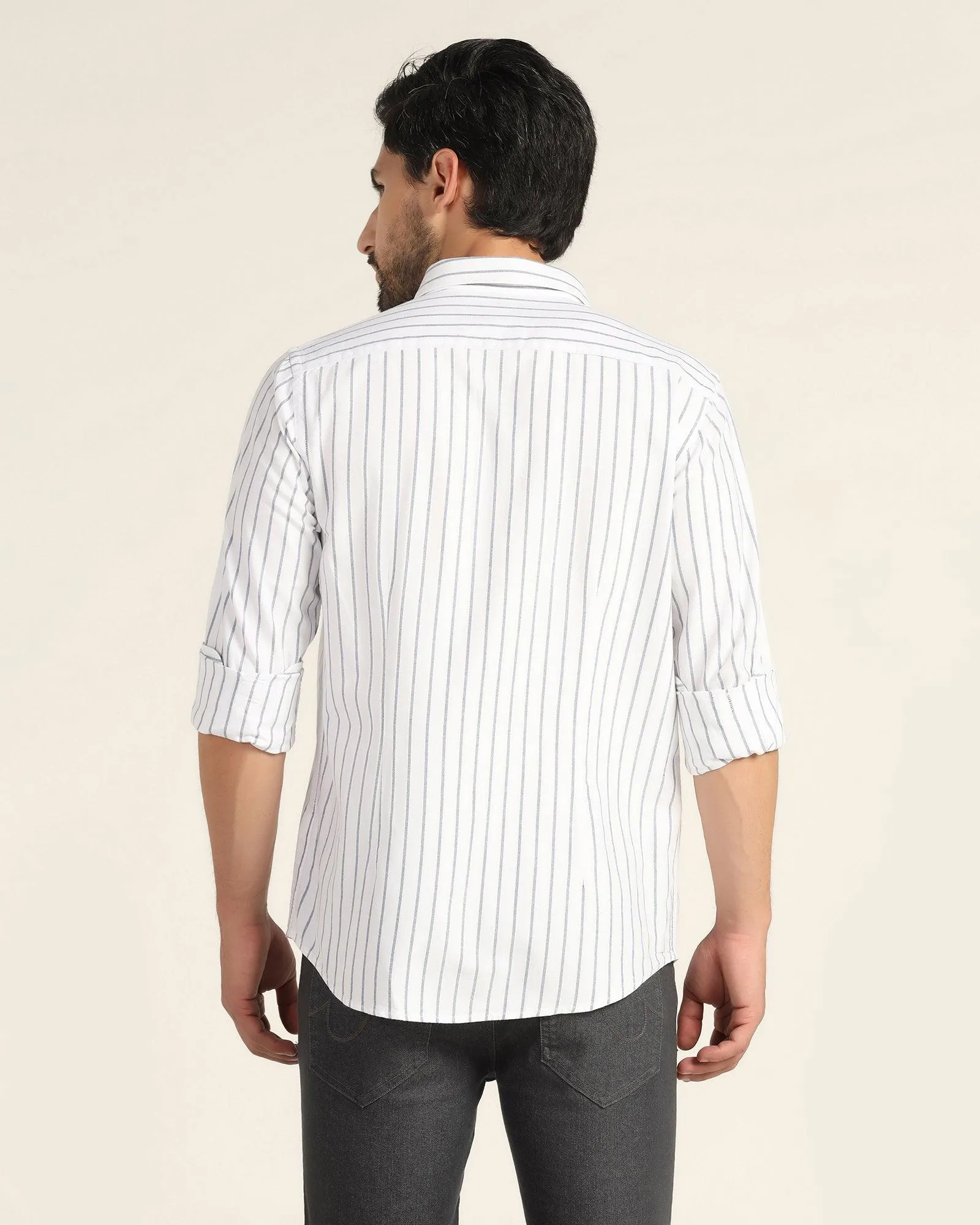 Casual Grey Striped Shirt - Eagle