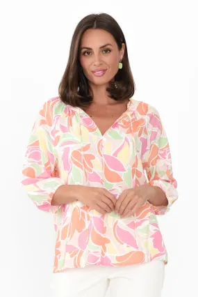 Daniella Orange Tropical Shirt