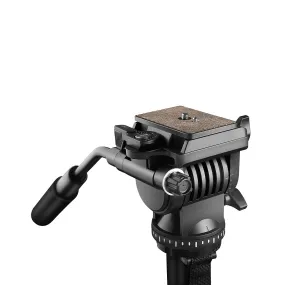 Digitek (DVH-001PRO) Video Fluid Head | Lightweight with Flat Base | Supports Multiple Tripods & Monopods (Load Capacity-5 Kgs)