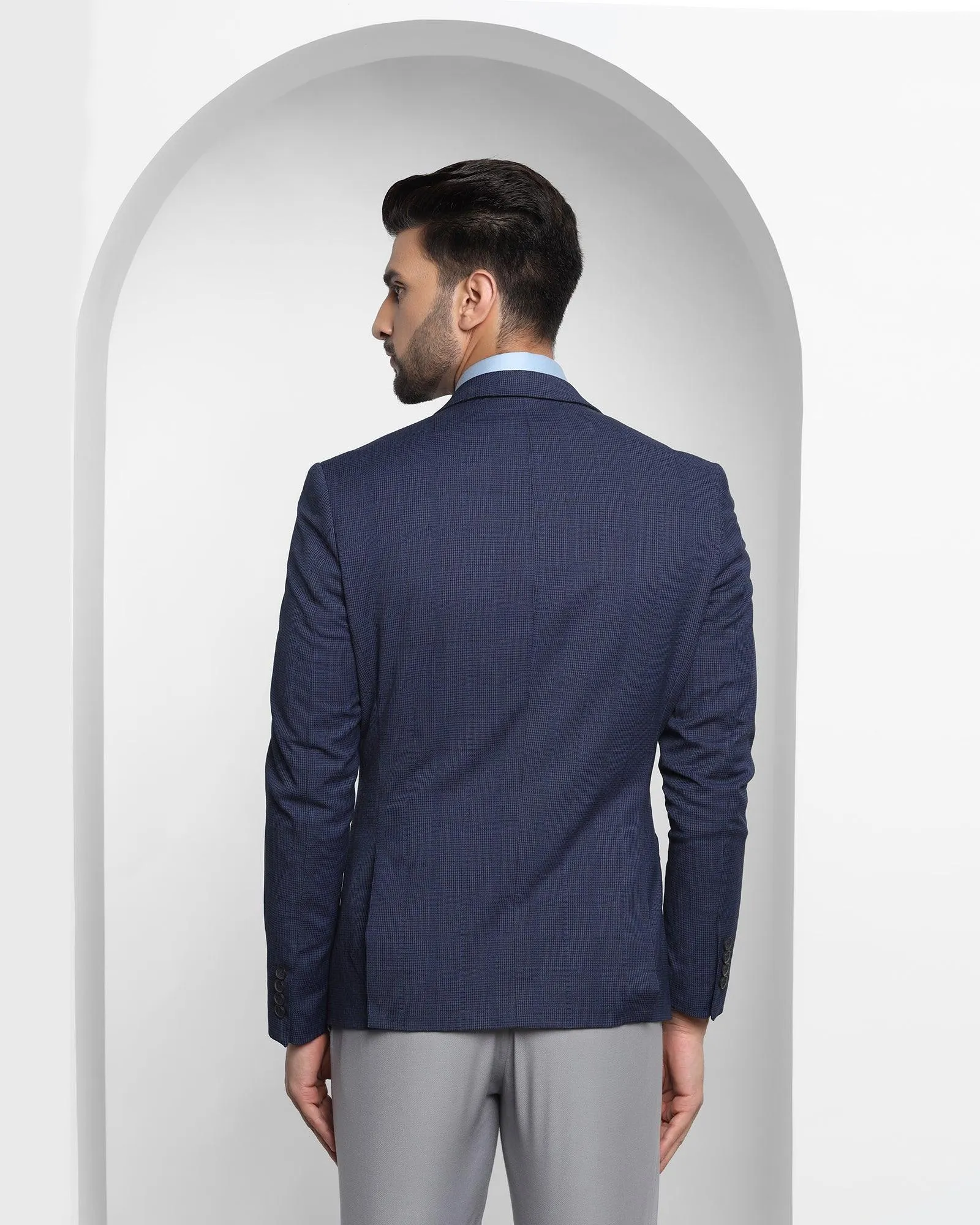 Formal Blue Check Blazer - Chestoro