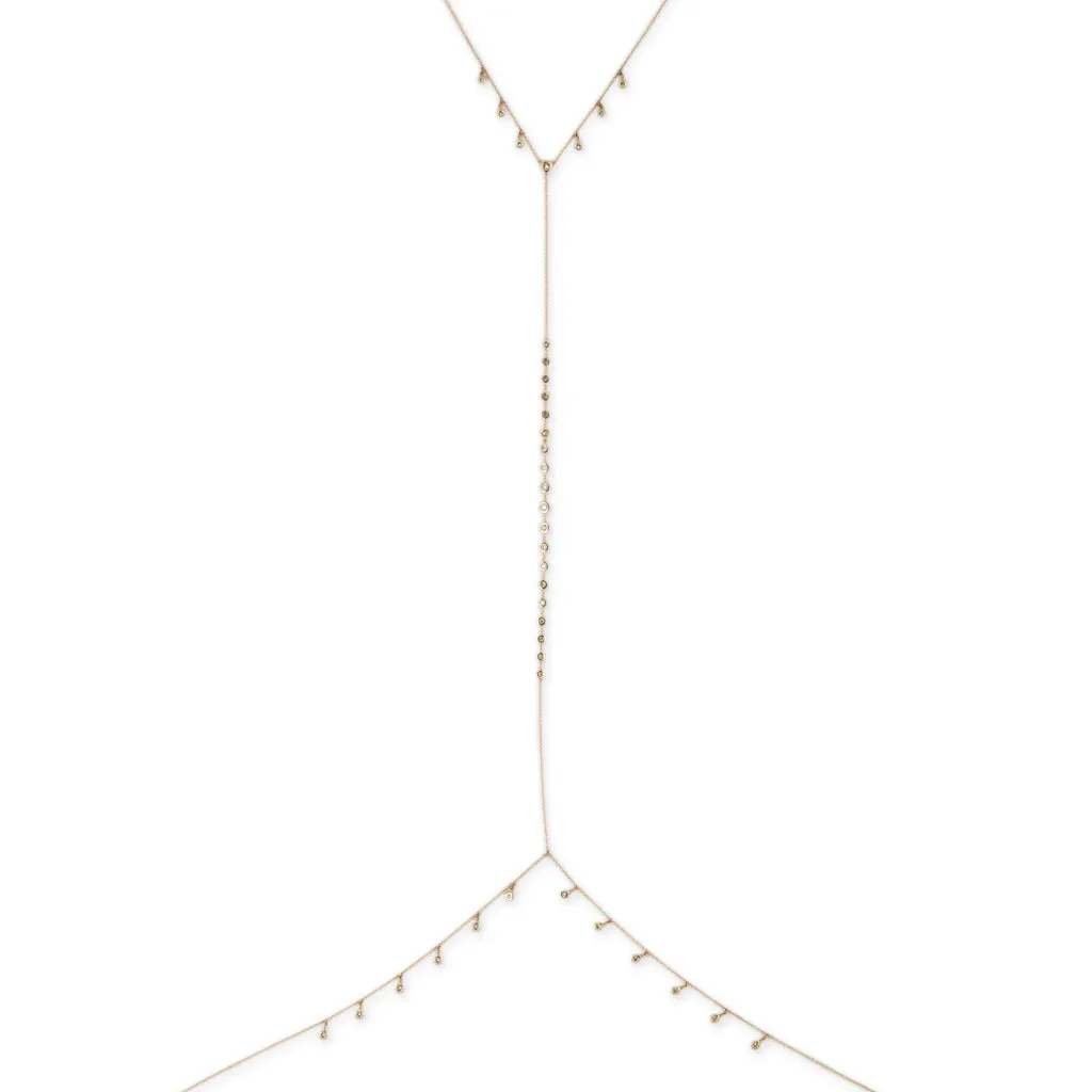 GRADUATED DIAMOND CENTER   DIAMOND SHAKER BODYCHAIN