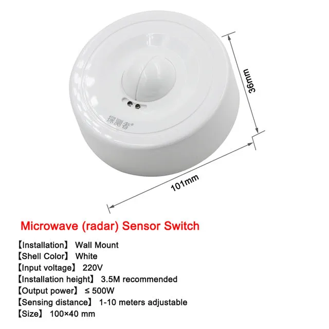 High Quality 10MM AC 85-265V PIR Infrared Motion Sensor Detector Adjustment Mode Switch Rotate160 Degrees Outdoor LED Wall Light