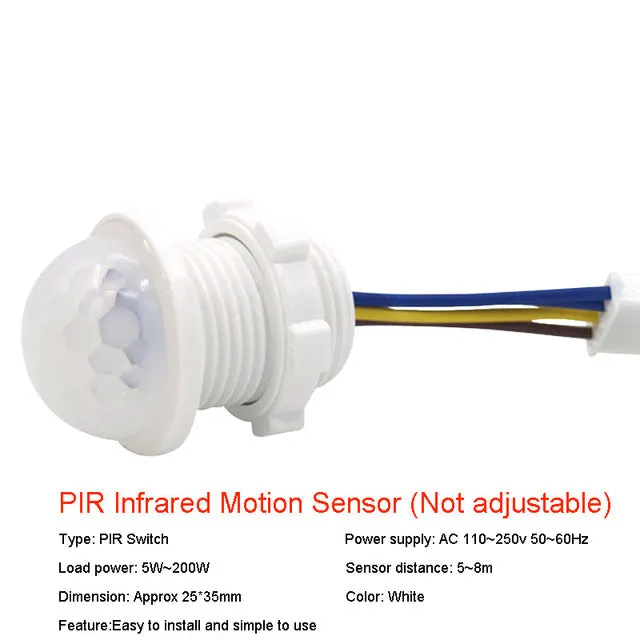 High Quality 10MM AC 85-265V PIR Infrared Motion Sensor Detector Adjustment Mode Switch Rotate160 Degrees Outdoor LED Wall Light