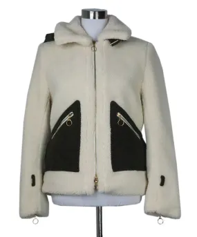 Jonathan Simkhai Ivory & Green Sherpa Coat sz 2