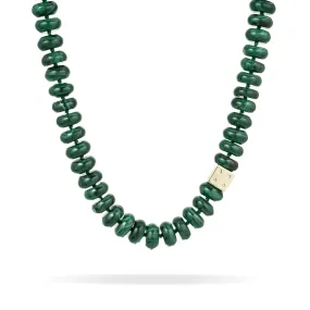 Malachite Coin Diamond Dice Big Bead Necklace