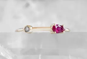 Ruby   Diamond Horizon Ring