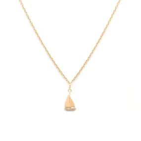 Sailboat Necklace | Gold & CZ