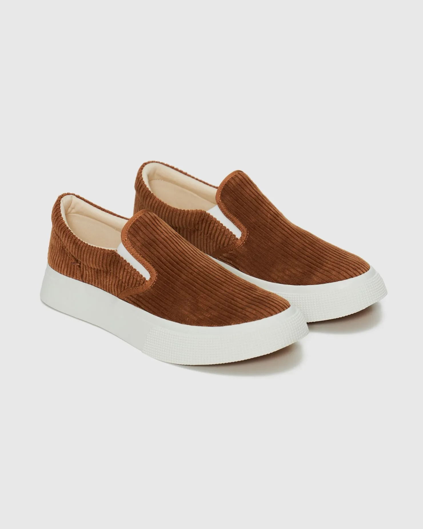 Slip On Cord in Camel