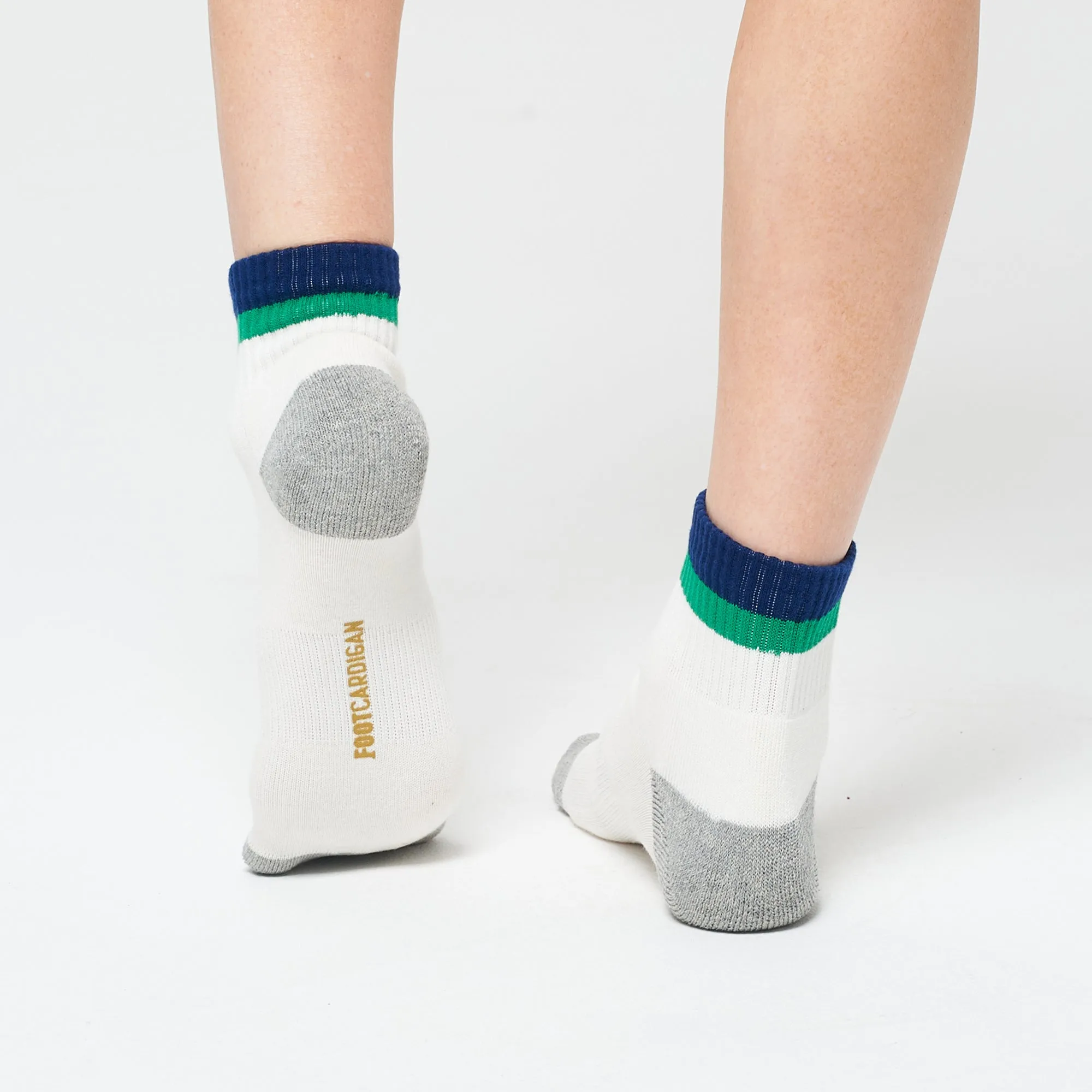 Stripe Ankle 3 Pack - White / Green / Navy