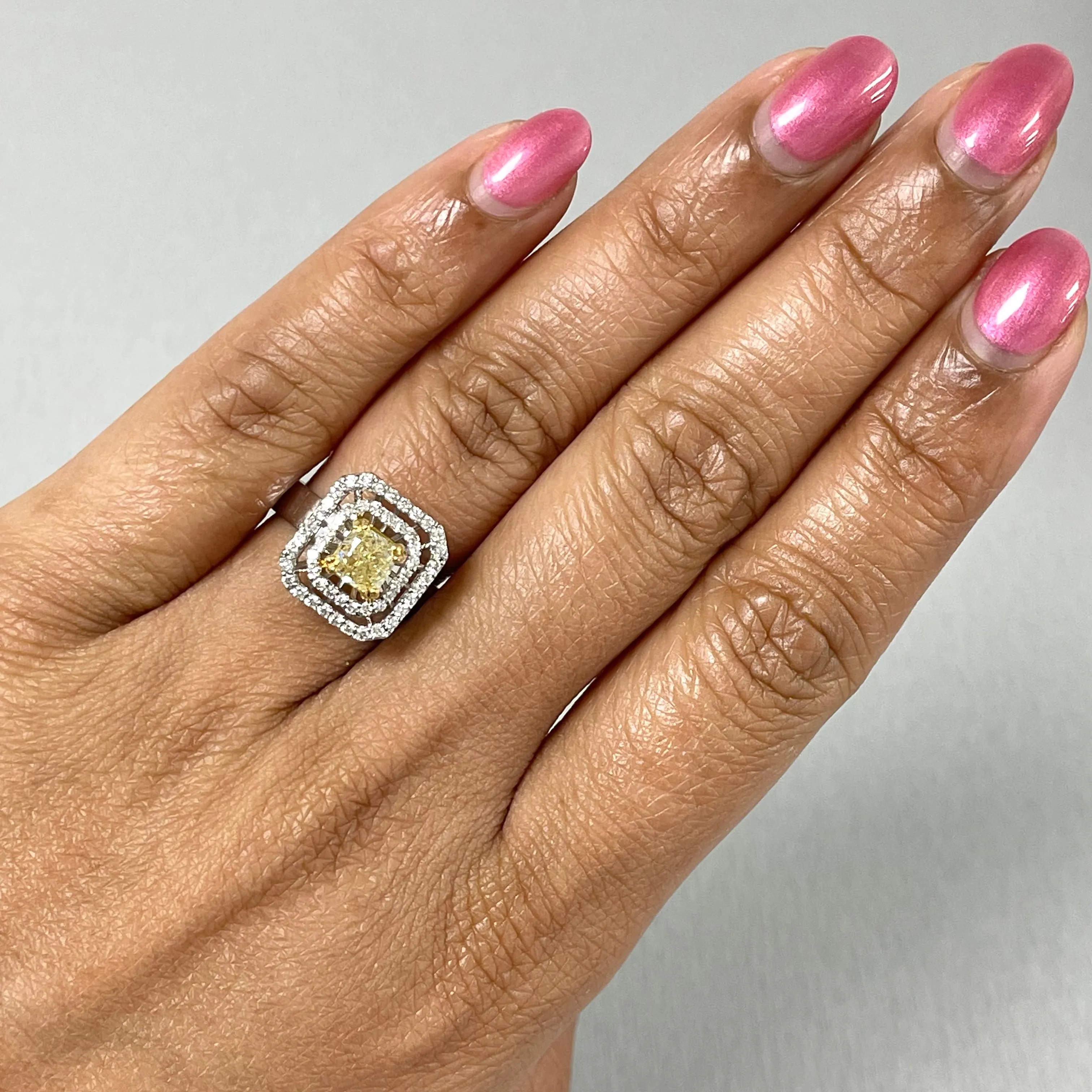 Summer Yellow & White Diamond Ring (1.15 ct Diamonds) in Gold