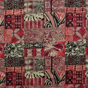 Traditional Polynesian Tapa design Fabric| Polyester