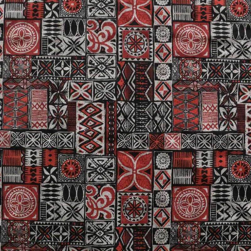 Traditional Polynesian Tapa design Fabric | Polyester