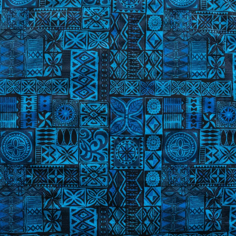 Traditional Polynesian Tapa design Fabric | Polyester