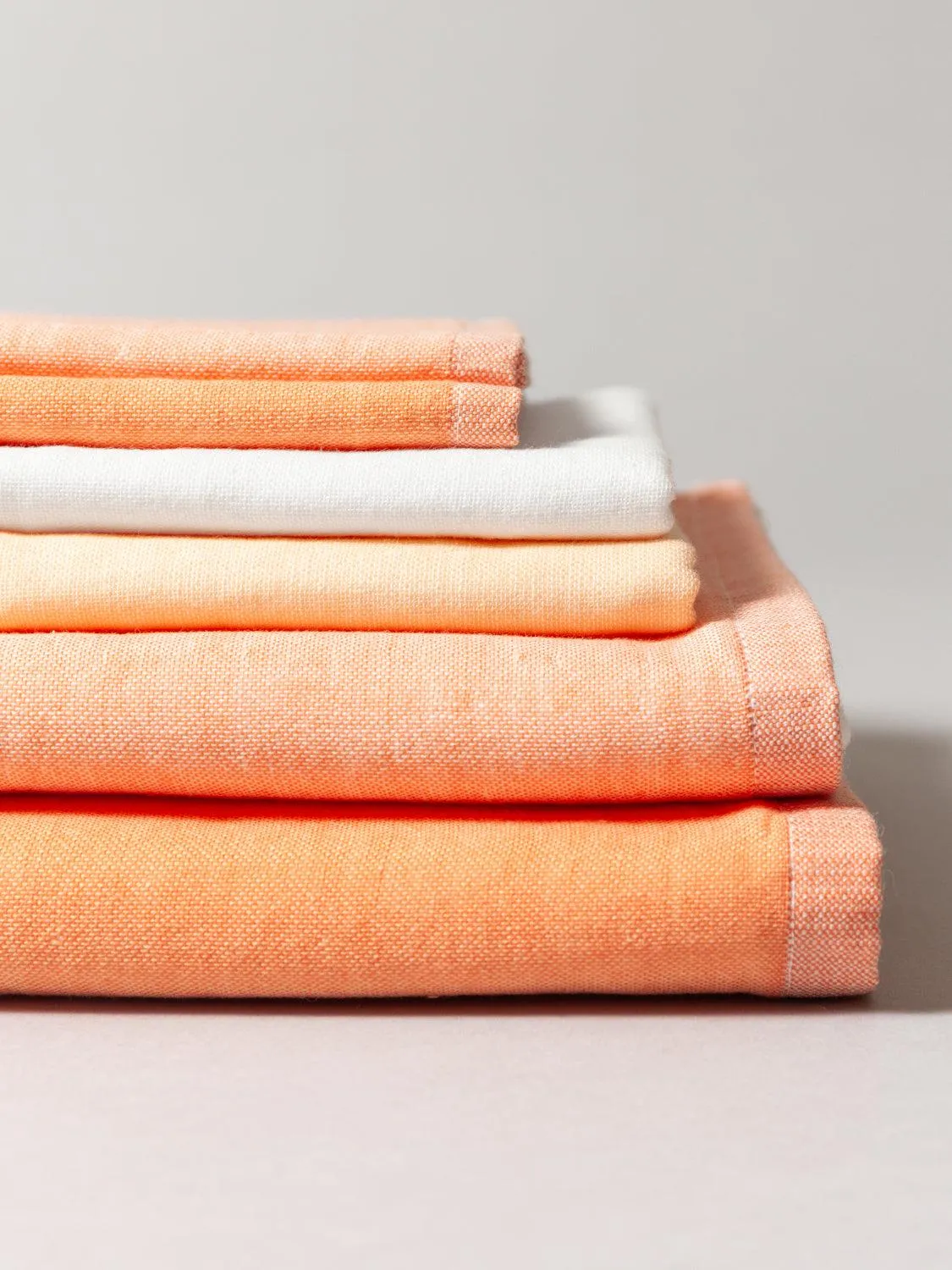 Two-Tone Chambray Towel, Orange 2